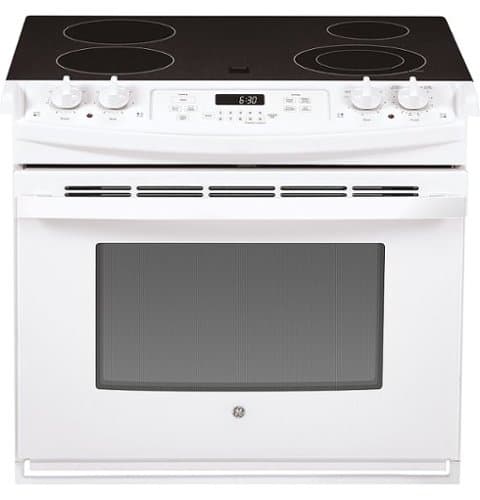GE - 4.4 Cu. Ft. Self-Cleaning Drop-In Electric Range - White