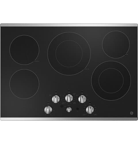 GE - 30" Electric Built In Cooktop with 2 Power Boil Dual Ring Elements - Stainless Steel