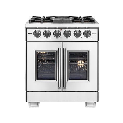 Forno Appliances - Capriasca 4.32 Cu. Ft. Freestanding Gas Range with French Doors and LP Conversion - Silver
