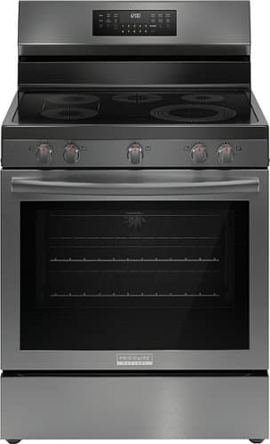 Frigidaire - Gallery 5.3 Cu. Ft. Freestanding Electric Total Convection Range with No Preheat and Air Fry - Black Stainless Steel