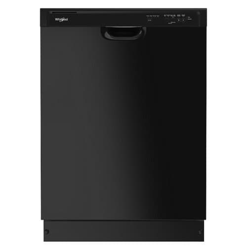 Whirlpool - 24" Front Control Built-In Dishwasher with Boost Cycle and 57 dBA - Black