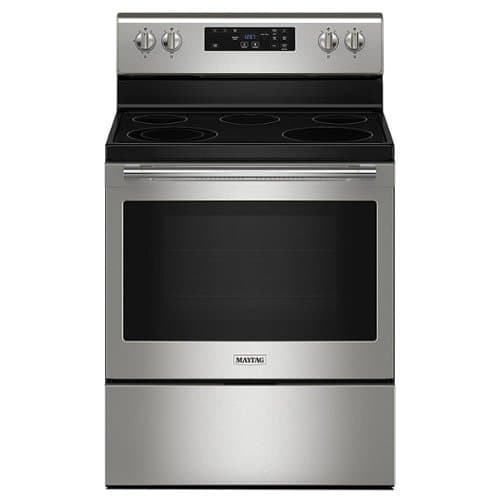 Maytag - 5.3 Cu. Ft. Freestanding Electric Range with Steam Clean - Stainless Steel