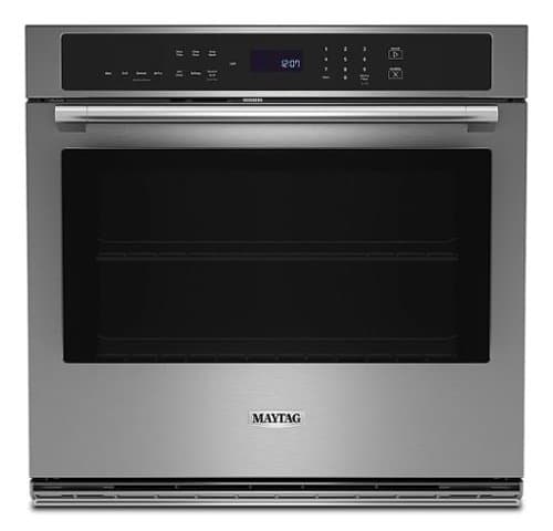 Maytag - 27" Built-In Single Electric Convection Wall Oven with Air Fry - Stainless Steel