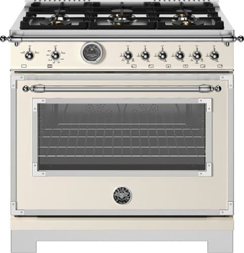 Bertazzoni - 36" Heritage Series range - Gas Oven - 6 brass burners - Ivory