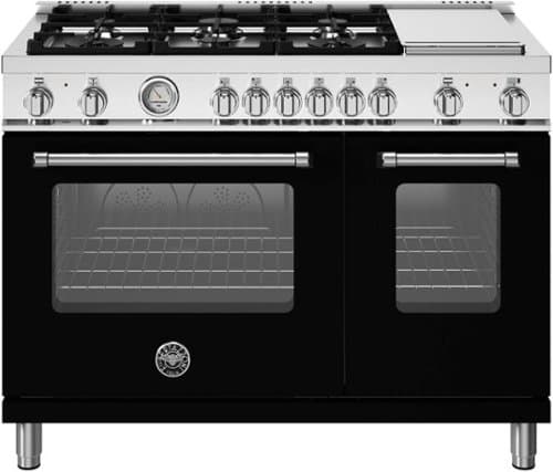 Bertazzoni - 48" Master Series range - Dual Fuel - 6 aluminum burners - Matte Black