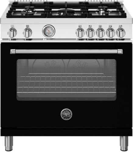Bertazzoni - 36" Master Series range - Gas oven - 5 aluminum burners - Black