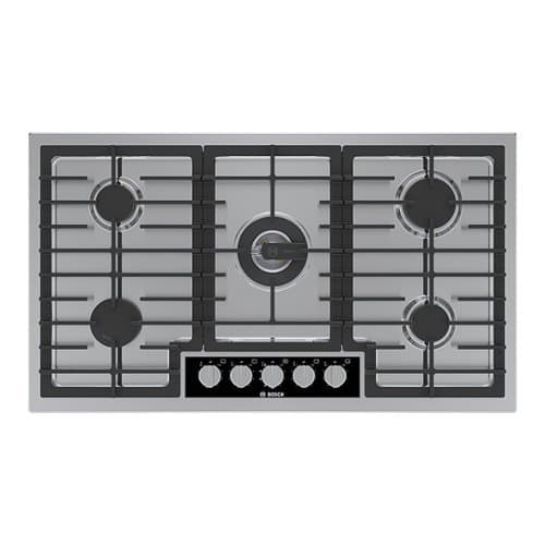 Bosch - Benchmark Series 36" Built-In Gas Cooktop with 5 burners with FlameSelect and LP Conversion - Stainless Steel