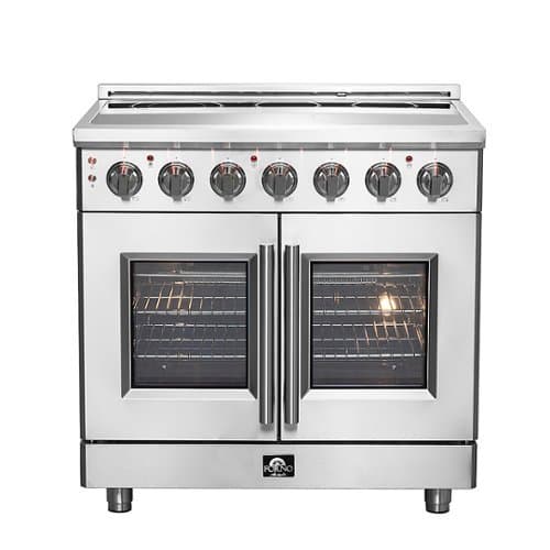 Forno Appliances - Massimo 5.36 Cu. Ft. Freestanding Electric Range with French Doors - Stainless Steel