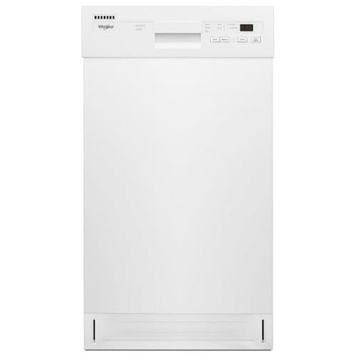 Whirlpool - 18" Front Control Built-In Stainless Steel Tub Dishwasher with Cycle Memory and 50 dBA - White
