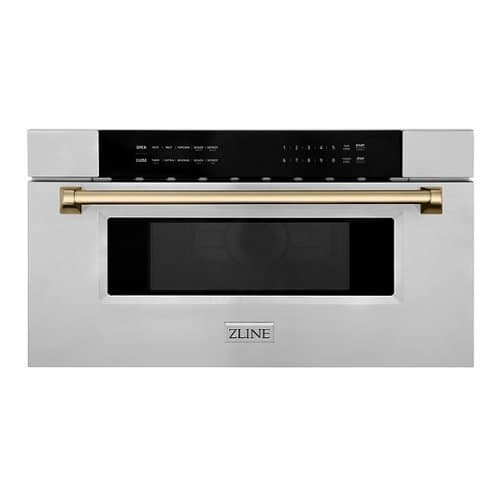 ZLINE - 30" 1.2 cu. ft. Built-In Microwave Drawer in Stainless Steel with Champagne Bronze Accents - Stainless Steel and Champagne Bronze Accents