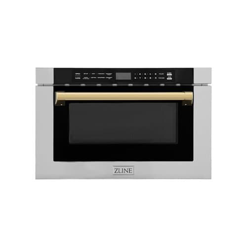 ZLINE - Autograph Edition 24" 1.2 cu. ft. Built-in Microwave Drawer in - Stainless Steel and Gold Accents