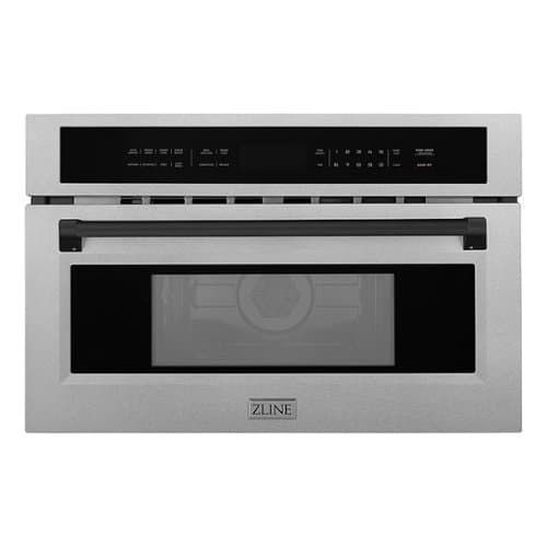 ZLINE - Autograph 30 in. Convection Microwave Oven in Satin Steel and Matte Black Accents - Stainless Steel