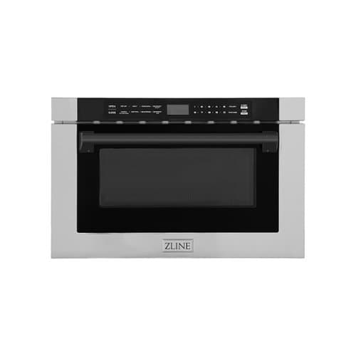 ZLINE - Autograph Edition 24" 1.2 cu. ft. Built-in Microwave Drawer in - Stainless Steel and Matte Black Accents