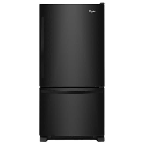 Whirlpool - 22 Cu. Ft. Bottom-Freezer Refrigerator with SpillGuard Glass Shelves - Black