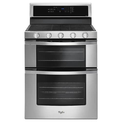 Whirlpool - 6.0 Cu. Ft. Self-Cleaning Freestanding Double Oven Gas Convection Range - Stainless Steel