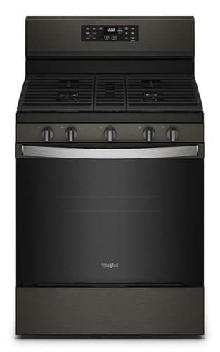 Whirlpool - 5.0 Cu. Ft. Gas Burner Range with Air Fry for Frozen Foods - Black Stainless Steel