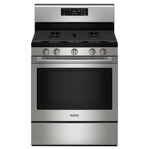 Maytag - 5.0 Cu. Ft. Freestanding Gas Range with High Temp Self Clean - Stainless Steel