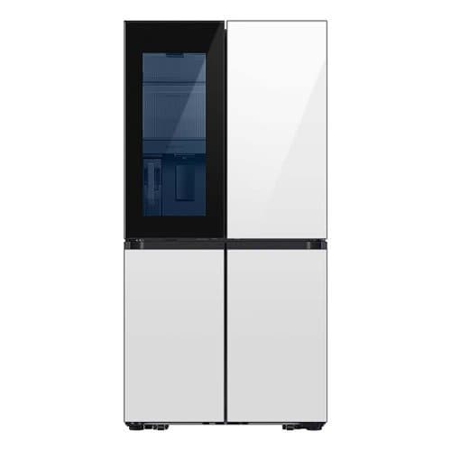 Samsung - OPEN BOX Bespoke 29 Cu. Ft. 4-Door Flex French Door Refrigerator with Auto Open Door - White Glass