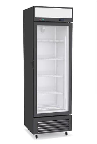 Premium Levella - 11.6 cu. ft. 1-Door Commercial Merchandiser Upright Freezer Glass Door - Black