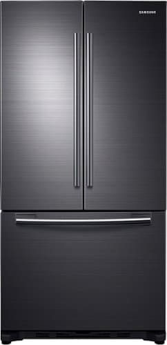Samsung - 18 Cu.Ft. French Door Counter-Depth Fingerprint Resistant Refrigerator - Black Stainless Steel