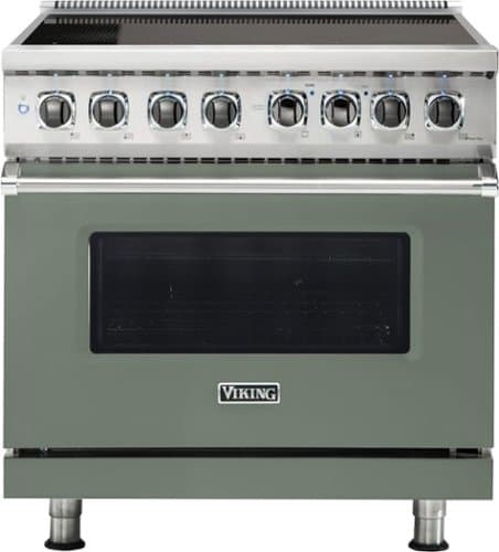 Viking - 5 Series 5.6 Cu. Ft. Freestanding Electric Induction Range - Eucalyptus