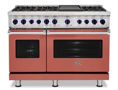 Viking - 48"W./24"D. Dual Fuel Sealed Burner Range-6 Burners/Griddle-LP - Spiced Cider