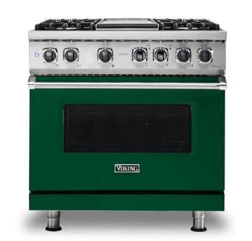 Viking - 5-Series 5.6 Cu. Ft. Self-Cleaning Freestanding Dual Fuel Convection Range - 4 Burner - LP - Ivy