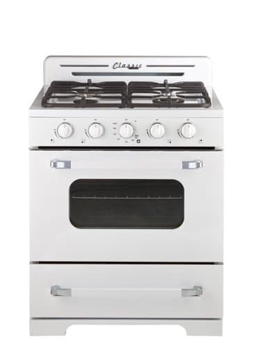 Unique Appliances - Classic Retro 3.9 Cu. Ft. Propane Range w/ Battery Ignition - Marshmallow White