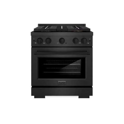 ZLINE - 30 in. 4.2 cu. ft. Freestanding Paramount Dual Fuel Range with 4 Burner DuoPro Cooktop in Black Satin Stainless Steel - Black Satin Stainless Steel