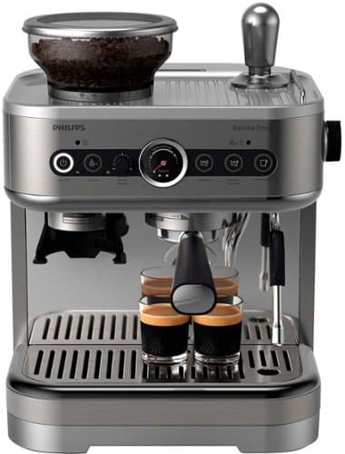 Philips - Barista Brew Semi Automatic Espresso Machine with Milk Frother - Stainless Steel