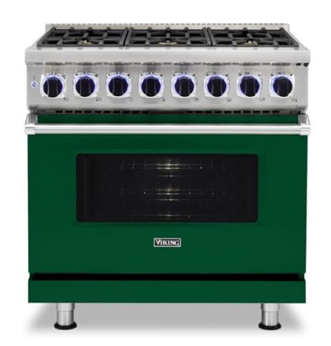 Viking - 36"W./24"D. Dual Fuel Sealed Burner Range-6 Burners - Ivy
