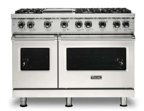 Viking - 6.1 Cu. Ft. 48"W. Professional 5 Series Freestanding Double Oven Liquid Propane Gas Convection Range - Pure White