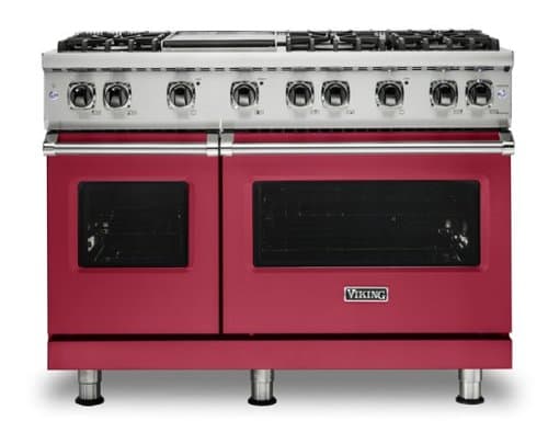 Viking - 6.1 Cu. Ft. 48"W. Professional 5 Series Freestanding Double Oven Gas Convection Range - Valentine