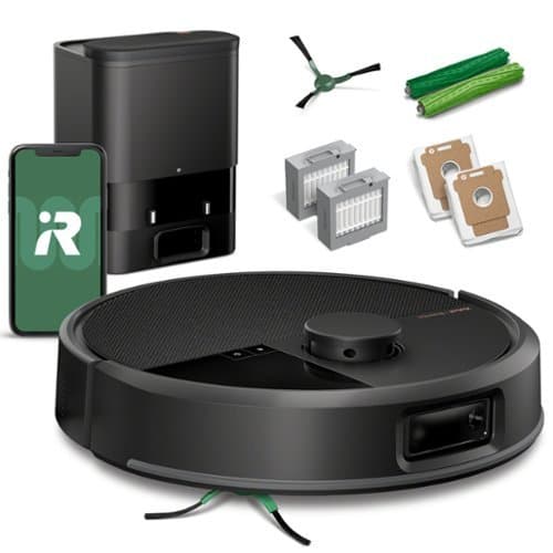 iRobot - Roomba 705 Vacuum + AutoEmpty Dock - Extreme Power-Lifting Suction, Anti-Tangle Dual Rubber Brushes, Self Empties, LiDAR - Black