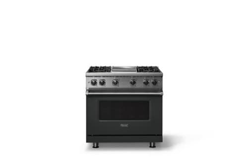 Viking - 5.1 Cu. Ft. 36"W Freestanding LP Gas Sealed 4 Burner Range with Griddle - Antique Bronze