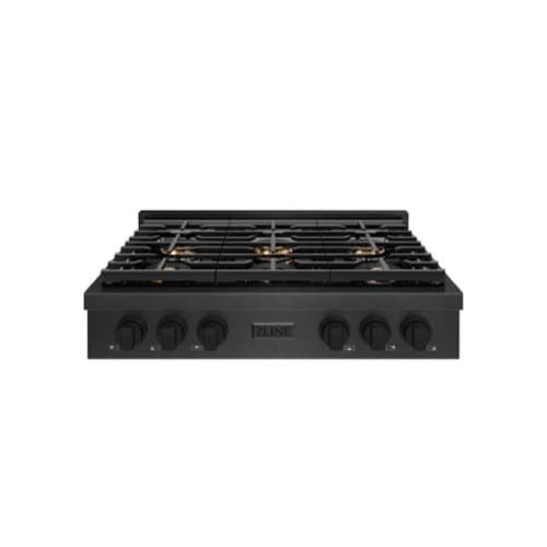 ZLINE - 36 in. Paramount Gas Rangetop with 6 Burner DuoPro Cooktop in Black Satin Stainless Steel (PSRTBS-36) - Black Satin Stainless Steel