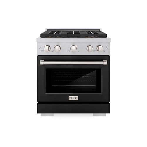 ZLINE - 30 in. 4.2 cu. ft. Freestanding Paramount Dual Fuel Range with DuoPro Cooktop - Satin Steel/Black Matte
