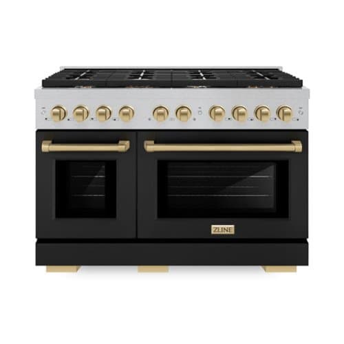 ZLINE - Autograph 48 in. Paramount Dual Fuel Range with Black and Bronze Accents (SDRSZ-BLM-48-CB) - Black