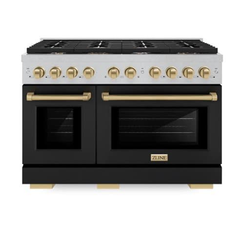 ZLINE - Autograph 48 in. Paramount Gas Range with Bronze Accents (SGRSZ-BLM-48-CB) - Black