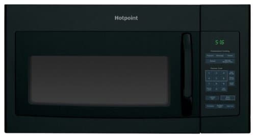 Hotpoint - 1.6 Cu. Ft. Over-the-Range Microwave with Convenience Cooking Controls - Black