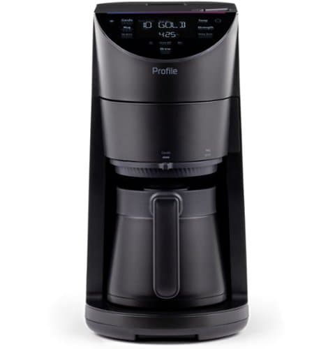 GE Profile - Grind and Brew 10-Cup and Single Serve Brewer with 6 Option Adjustable Burr Grinder - Carbon Black