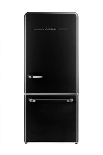 Unique Appliances - Classic Retro 30 in 17.7 cu. ft. Frost Free Retro Bottom Freezer Refrigerator - Midnight Black