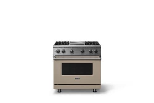 Viking - 5.1 Cu. Ft. 36"W Freestanding Gas Sealed 4 Burner Range with Griddle - Nantucket