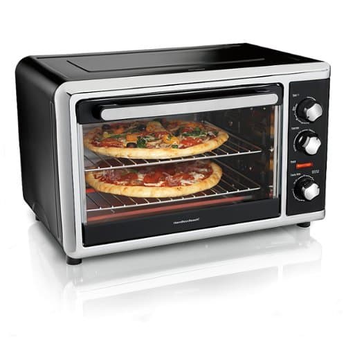 Hamilton Beach - Countertop Oven with Convection and Rotisserie - Black/Brushed Stainless Steel