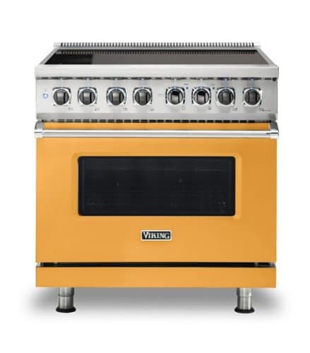 Viking - 5 Series 5.6 Cu. Ft. Freestanding Electric Induction Range - Daffodil
