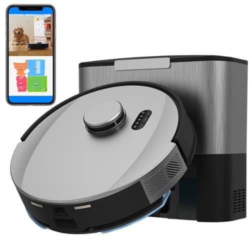 bObsweep - UltraVision Self-Empty Robot Vacuum & Mop, 1.5-Gallon Capacity, 8000 Pa Suction, Object-aware Tech - Stainless Steel