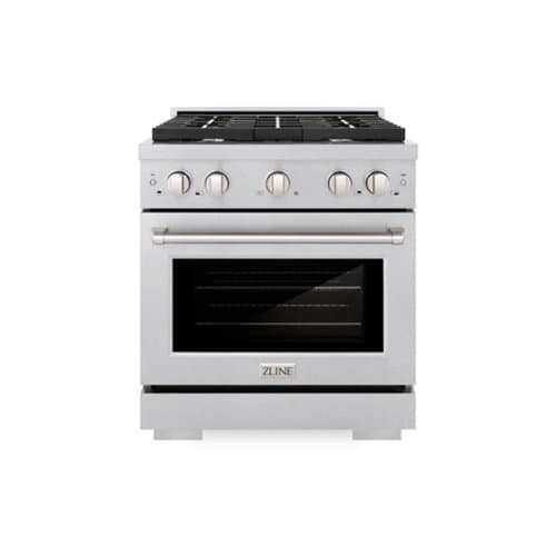 ZLINE - 30 in. Paramount Gas Range with 4 Burners and Convection Oven (SGRS-30) - Stainless Steel