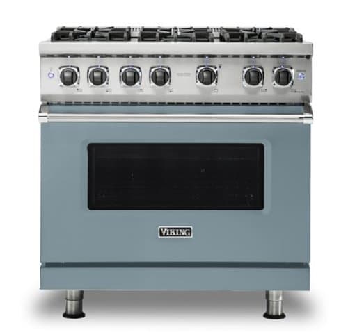 Viking - 36"W./24"D. 5.1 Cu. Ft. Gas Sealed Burner Range-6 Burners-November Sky-LP - November Sky