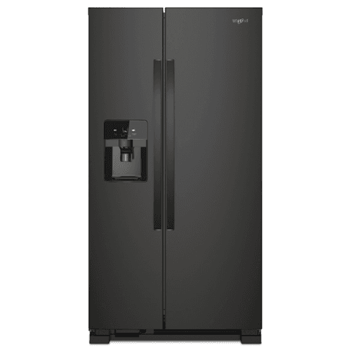 Whirlpool - 25 Cu. Ft. Side-by-Side Refrigerator with Frameless Glass Shelves - Black