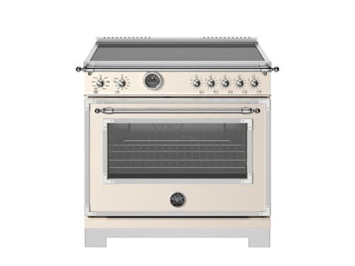 Bertazzoni - 36" Heritage Series range - Electric self clean oven - 5 induction zones - Ivory